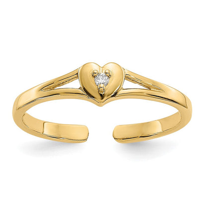 10K Gelbgold 10K.01ct Diamant Herz Zehenring