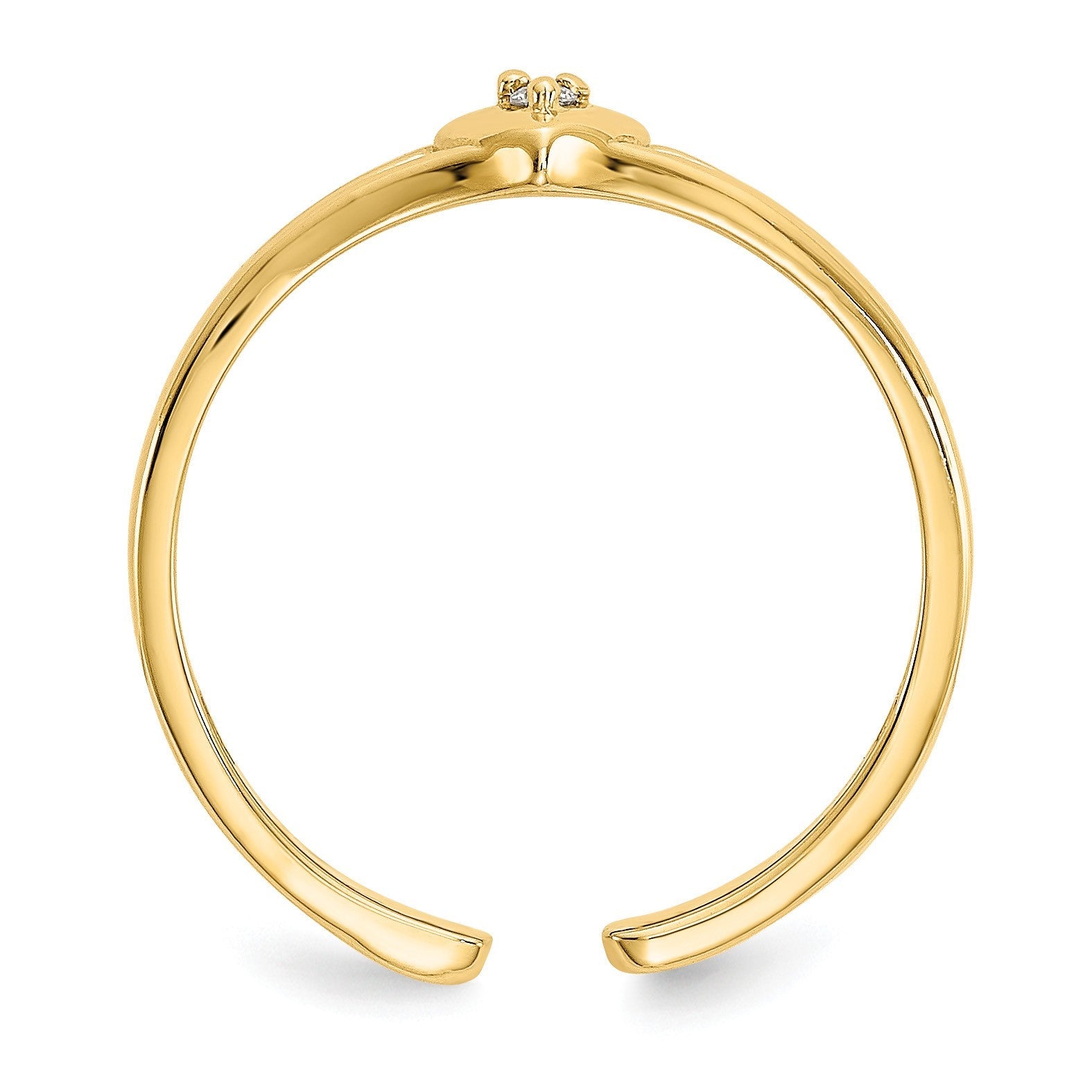 14K Weißgold.01ct Diamant Herz Zehenring