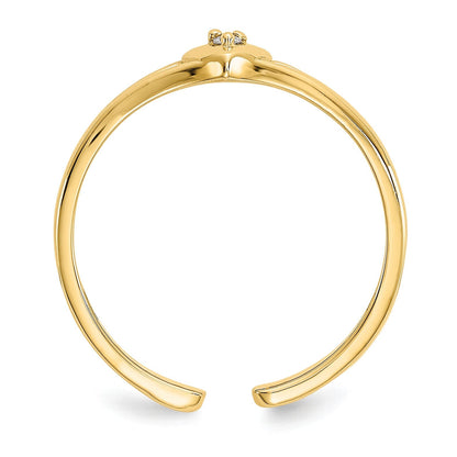 14K Weißgold.01ct Diamant Herz Zehenring