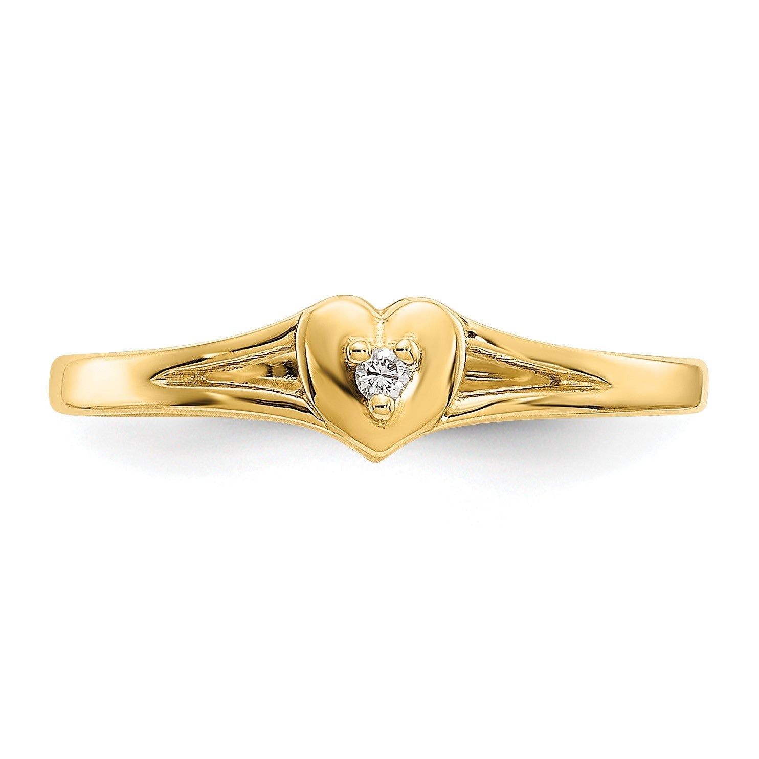 14K Weißgold.01ct Diamant Herz Zehenring