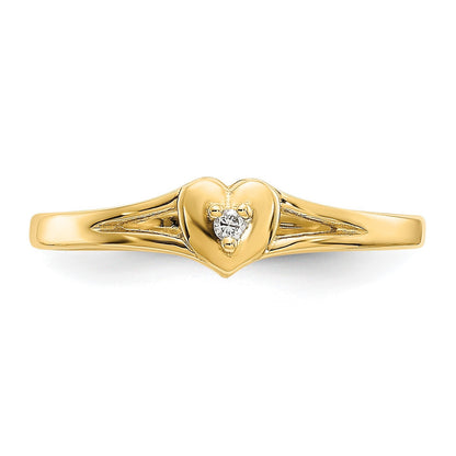 14K Weißgold.01ct Diamant Herz Zehenring
