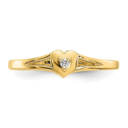 14K Gelbgold.01ct Diamant Herz Zehenring