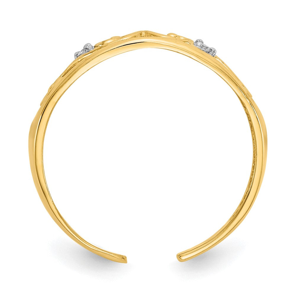 10K Gelbgold.02ct Diamant Ranke Zehenring