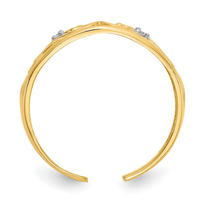 10K Gelbgold.02ct Diamant Ranke Zehenring