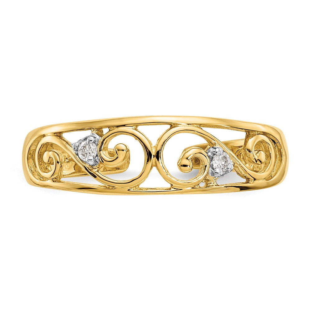 10K Gelbgold.02ct Diamant Ranke Zehenring