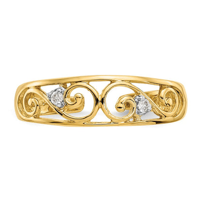 10K Gelbgold.02ct Diamant Ranke Zehenring