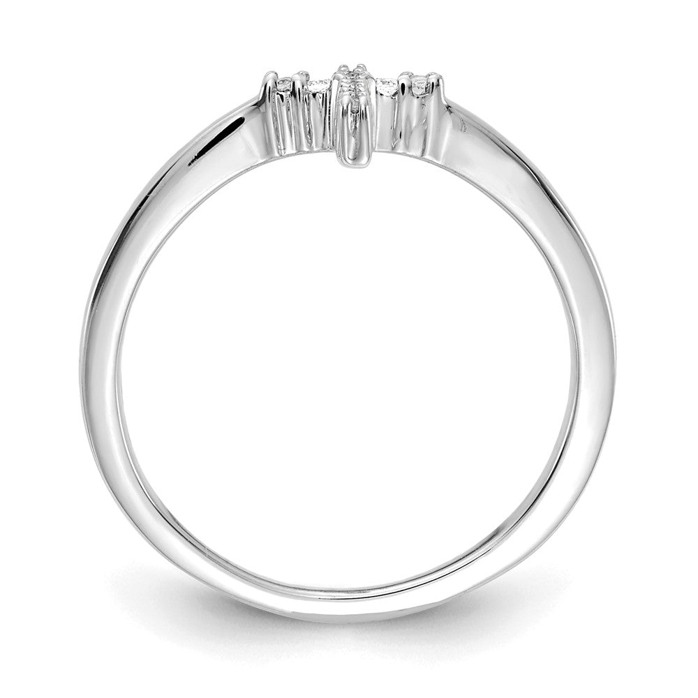 14K Weißgold Ring mit echten Diamanten in Kreuzdesign