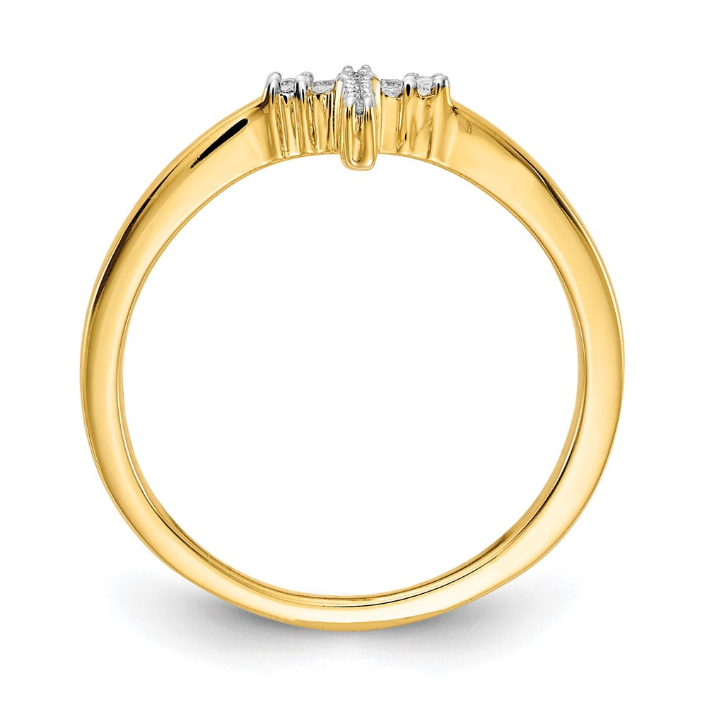 14K Gelbgold Ring mit echten Diamanten in Kreuzform