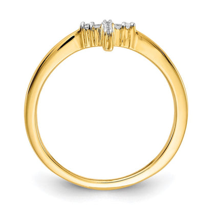 14K Gelbgold Ring mit echten Diamanten in Kreuzform