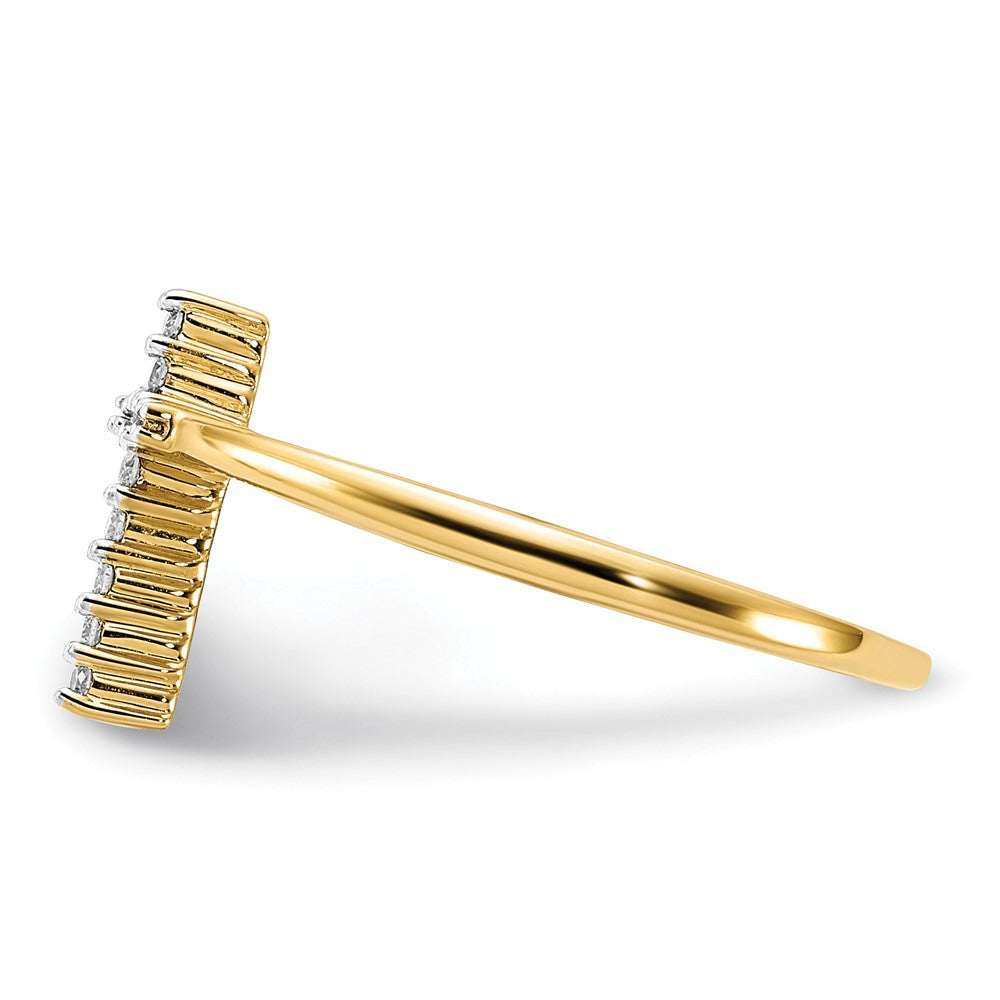 14K Gelbgold Ring mit echten Diamanten in Kreuzform