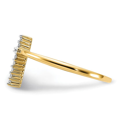 14K Gelbgold Ring mit echten Diamanten in Kreuzform