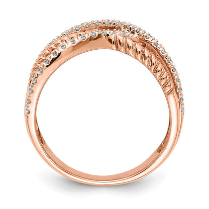585 Roségold Ring mit natürlichen Diamanten, 0,429 ct Gesamtgewicht