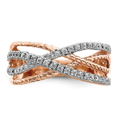 14K Roségold Diamant Ring