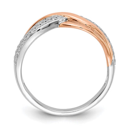14K Weiß- und Roségold Ring mit natürlichen Diamanten