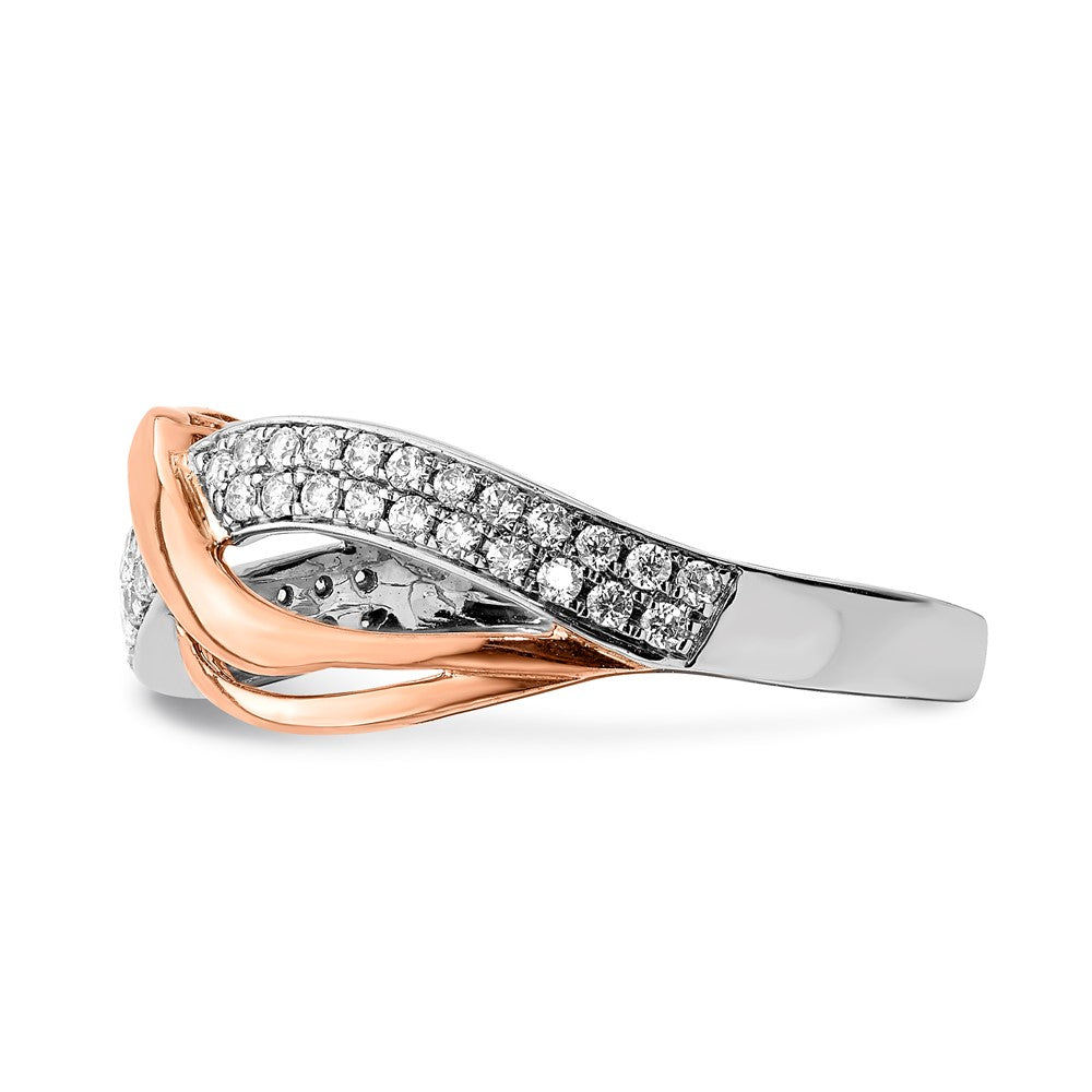 14K Weiß- und Roségold Ring mit natürlichen Diamanten