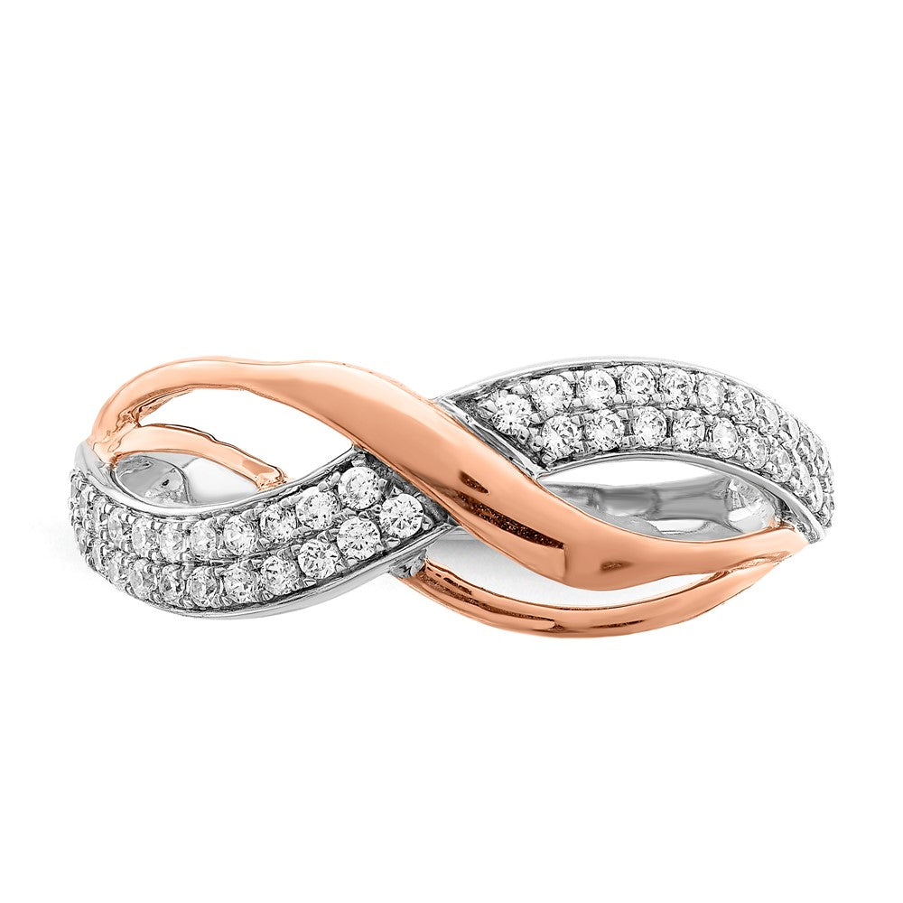 14K Weiß- und Roségold Ring mit natürlichen Diamanten
