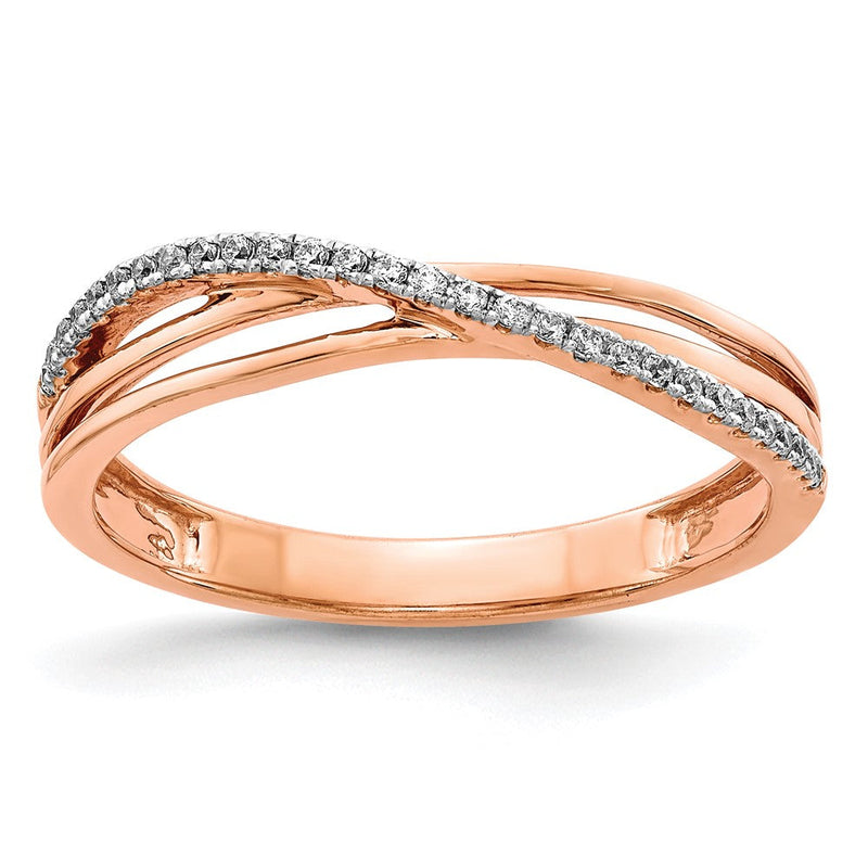 14K Roségold Ring mit natürlichen Diamanten