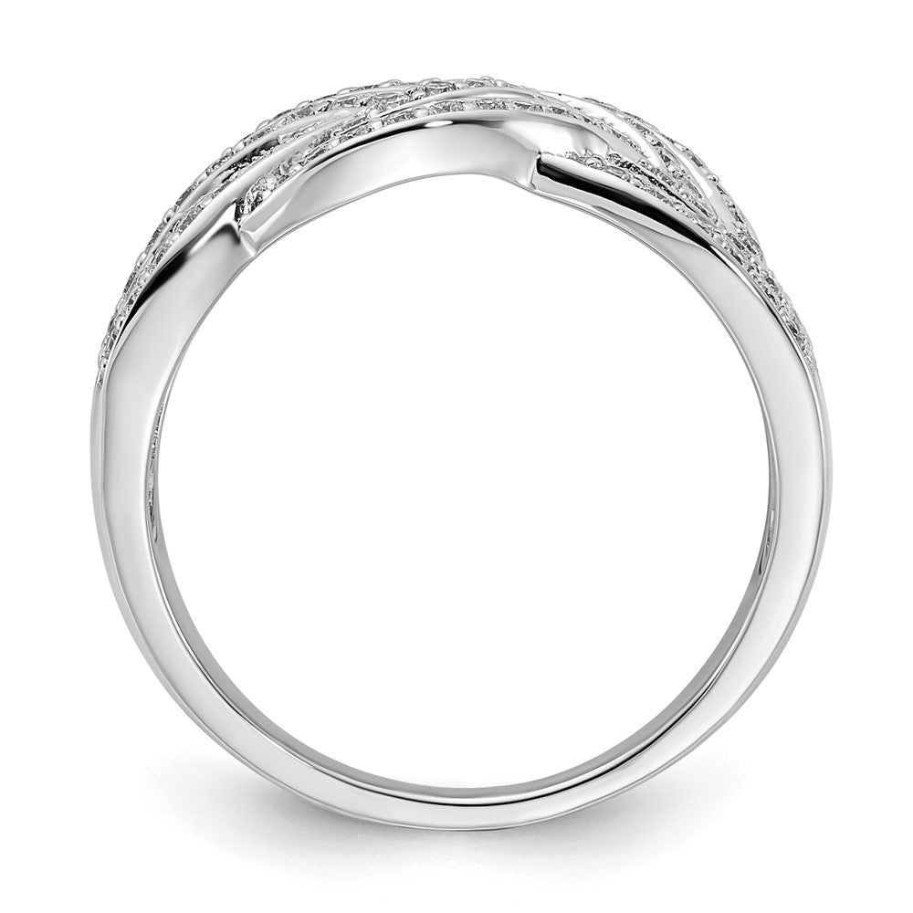 14K Weißgold Geflochten Diamant Ring