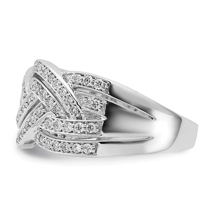 14K Weißgold Geflochten Diamant Ring