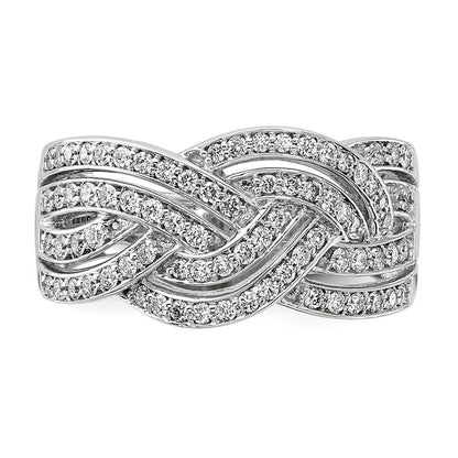 14K Weißgold Geflochten Diamant Ring
