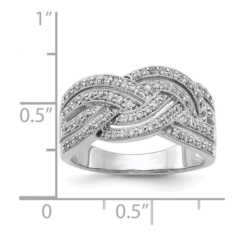 14K Weißgold Geflochten Diamant Ring