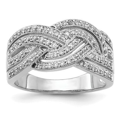 14K Weißgold Geflochten Diamant Ring