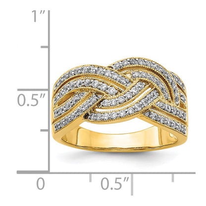14 Karat Gelbgold Ring mit natürlichen Diamanten, 0,504 ct