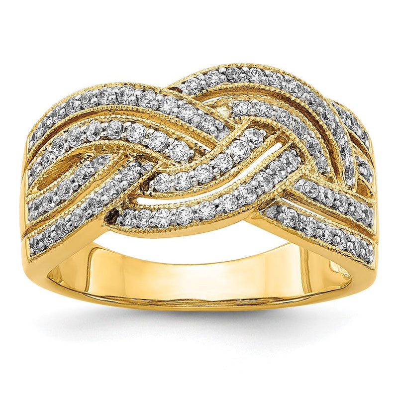 14 Karat Gelbgold Ring mit natürlichen Diamanten, 0,504 ct