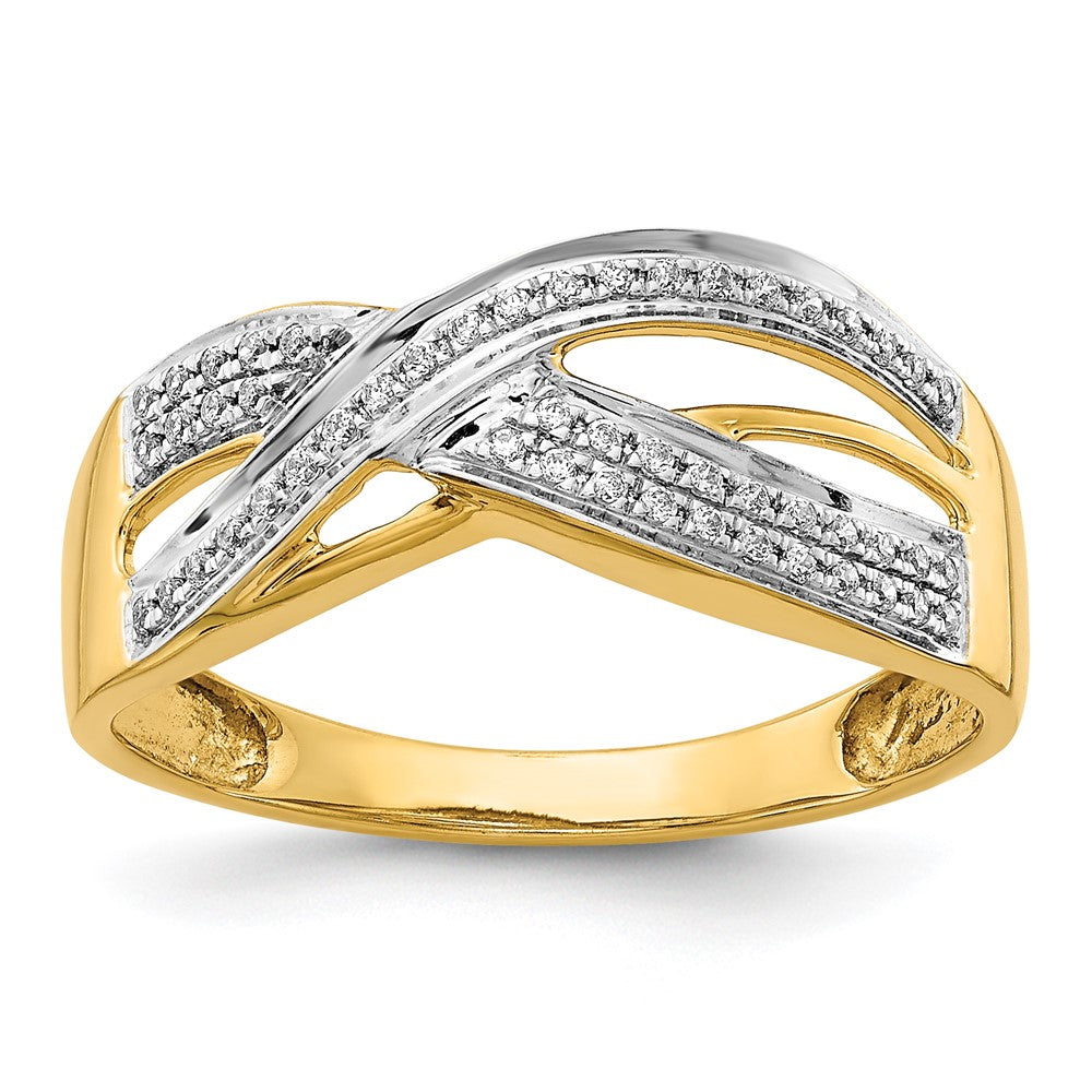 14K Gelbgold Ring mit natürlichen Diamanten