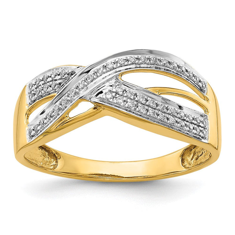 14K Gelbgold Ring mit natürlichen Diamanten