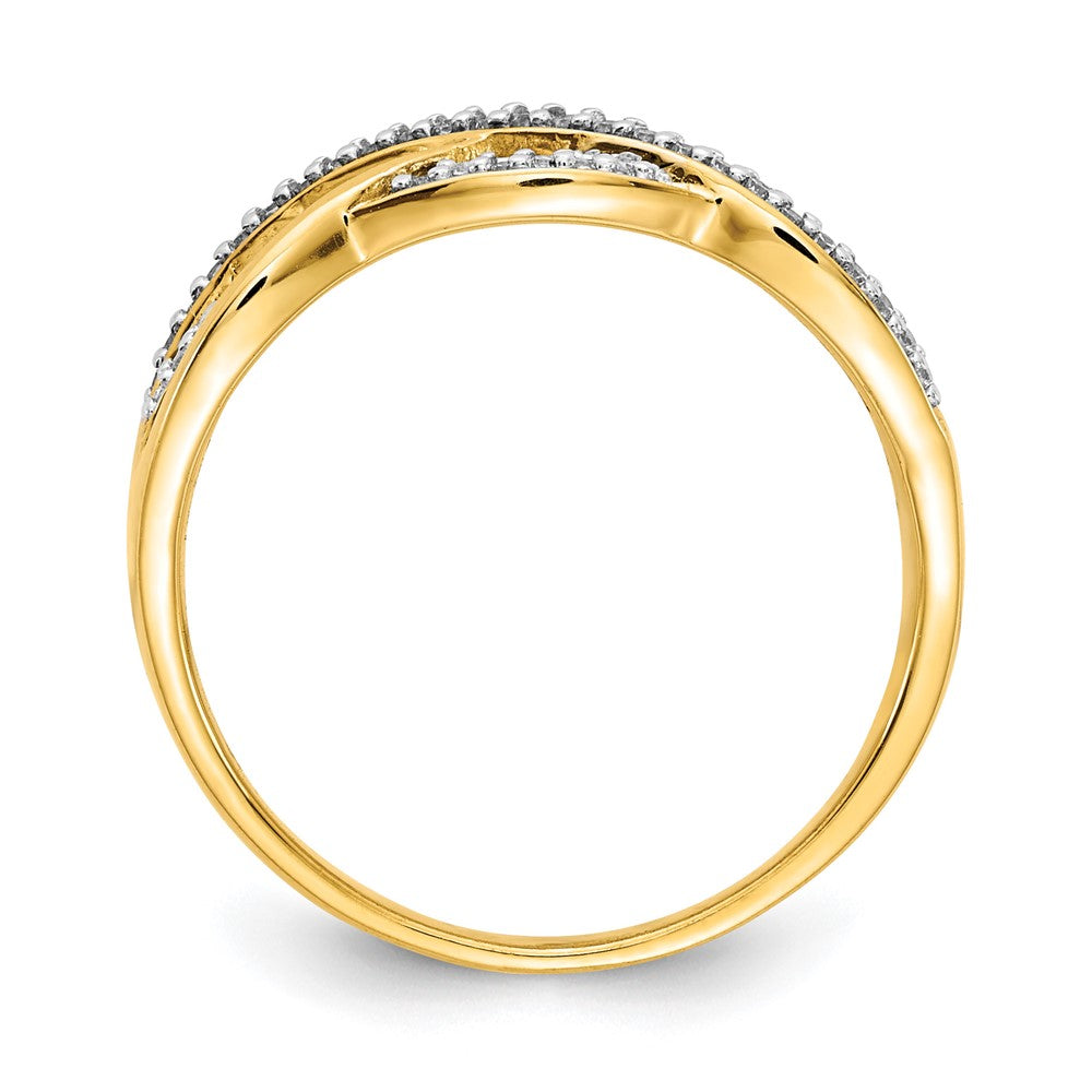 14K Gelbgold Diamant Geflochten Ring