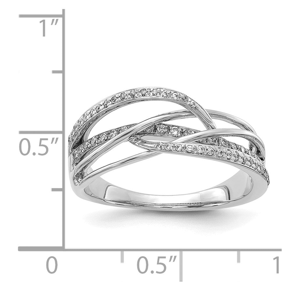 14K Weißgold Diamant-Wirbel-Ring mit natürlichen Diamanten
