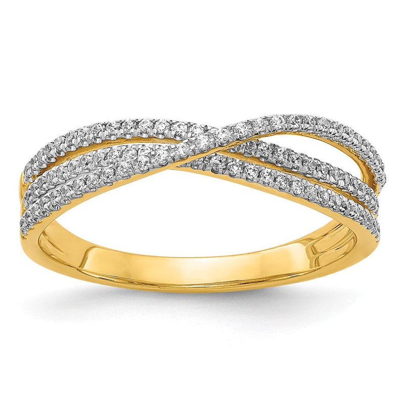 14K Gelbgold Ring mit natürlichen Diamanten