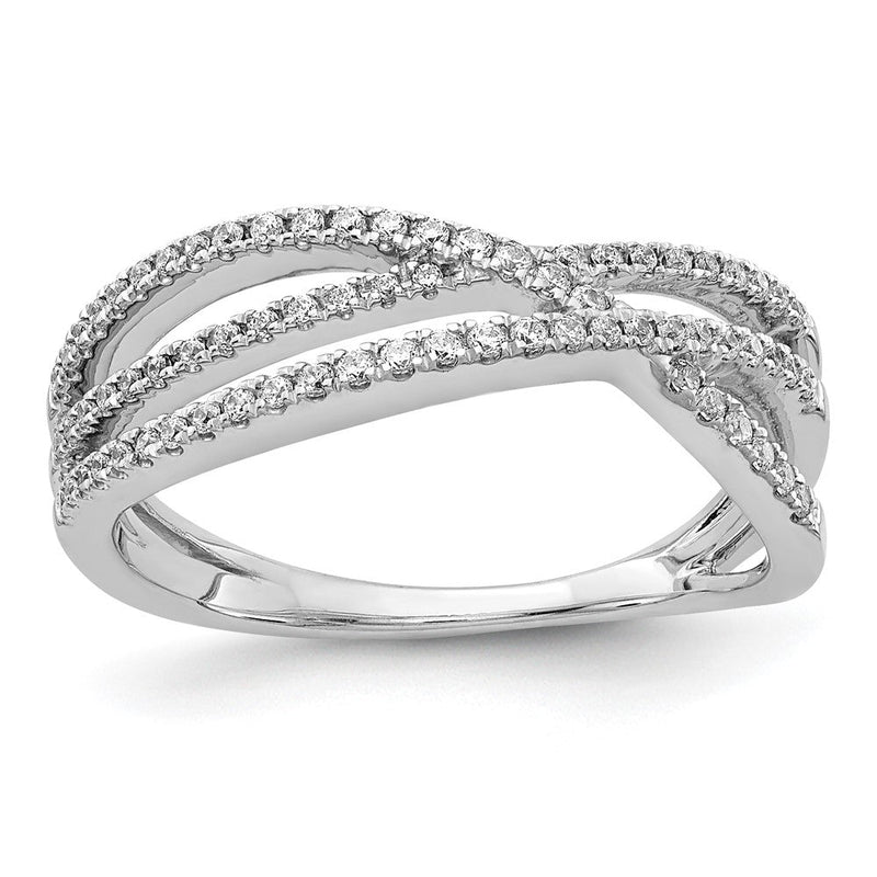 14K Weißgold Ring mit natürlichen Diamanten
