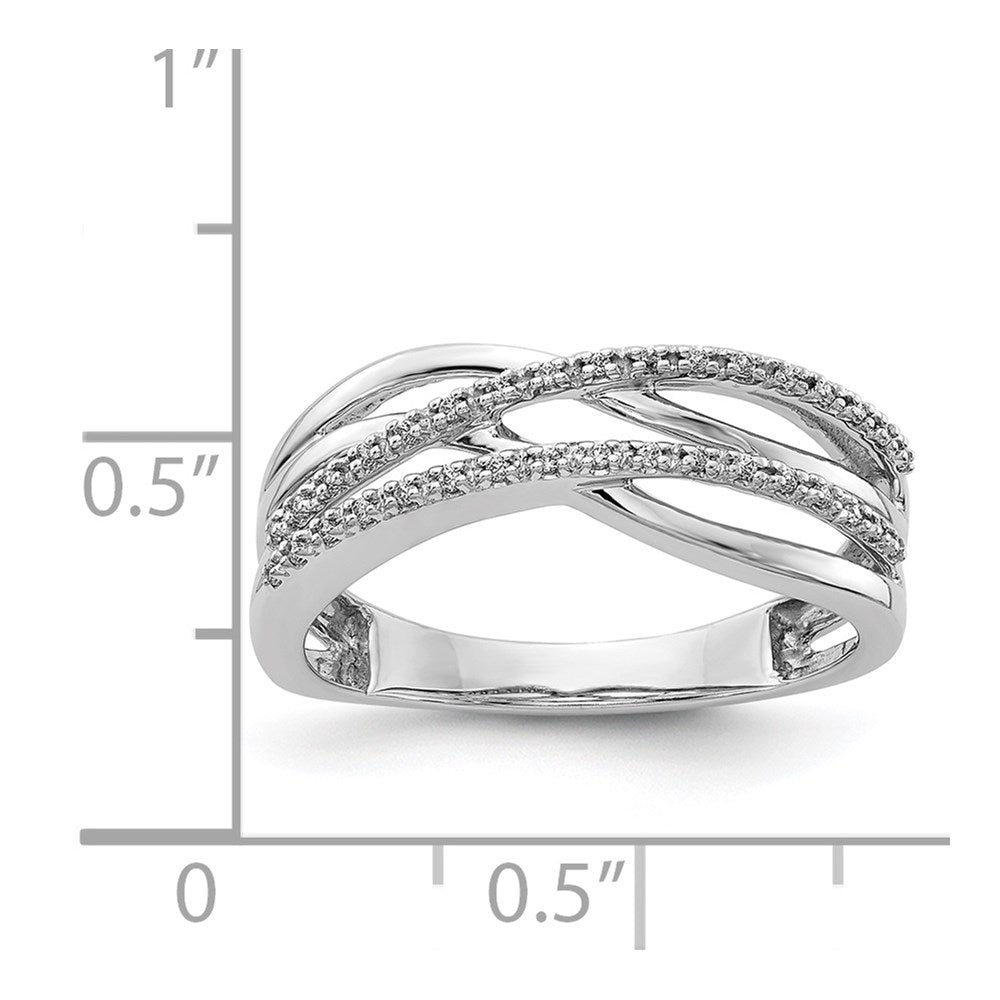 14K Weißgold Poliert Diamant Ring