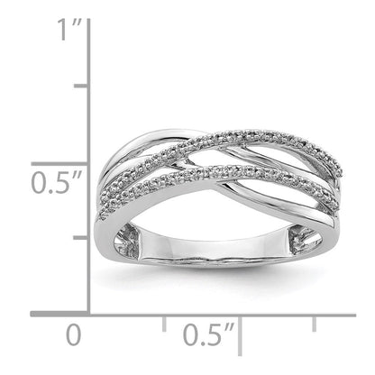 14K Weißgold Poliert Diamant Ring
