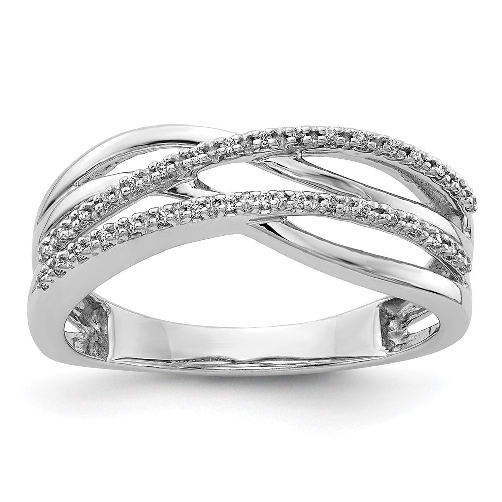14K Weißgold Poliert Diamant Ring