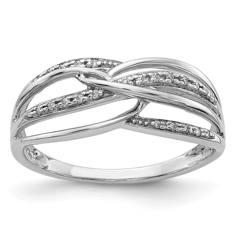 14K Weißgold Ring mit natürlichen Diamanten