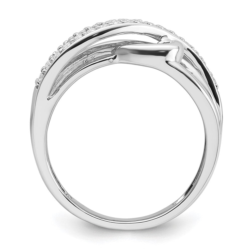 14K Weißgoldring mit natürlichen Diamanten