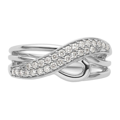 14K Weißgoldring mit natürlichen Diamanten