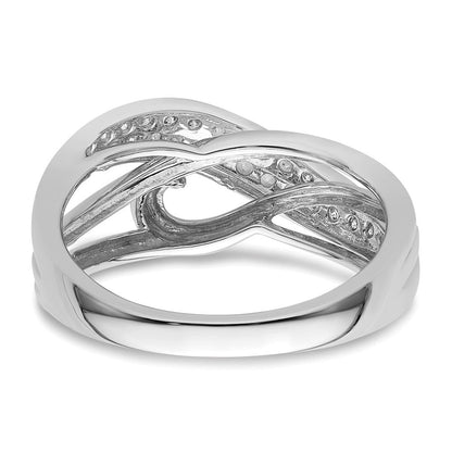 14K Weißgoldring mit natürlichen Diamanten
