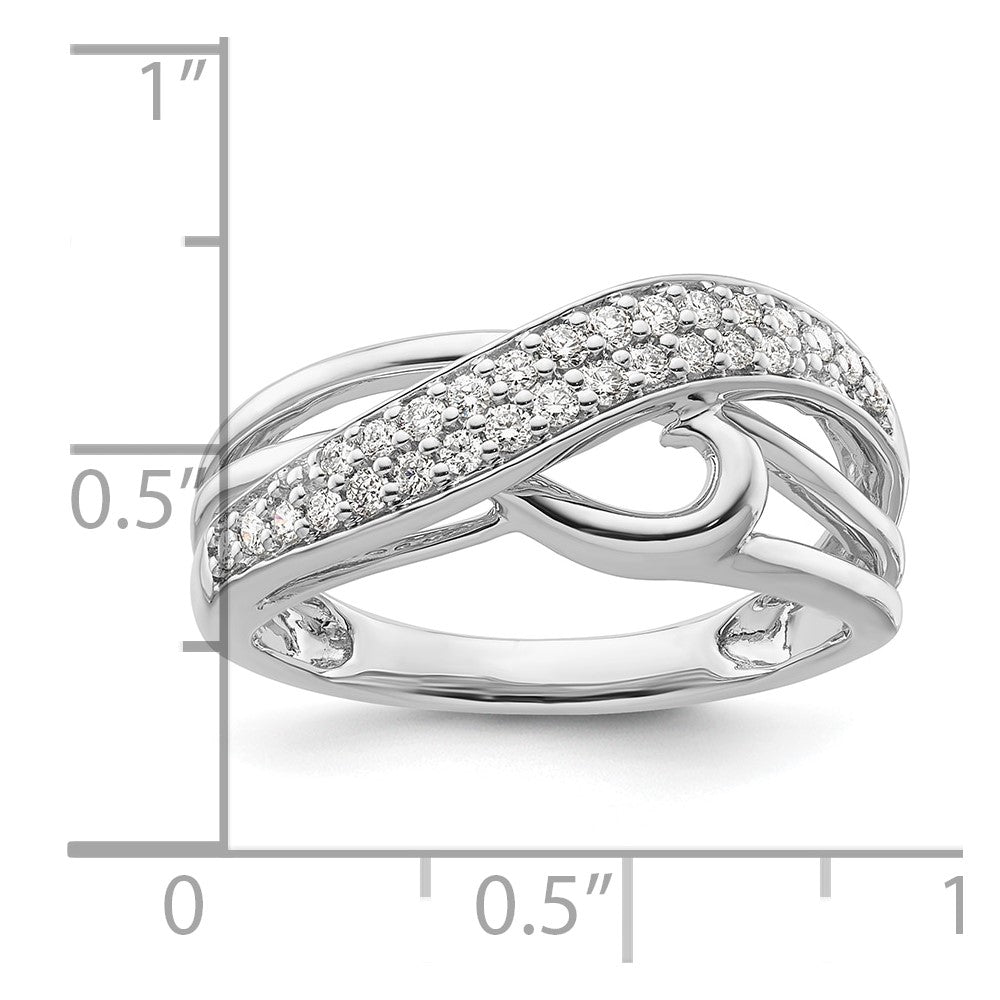 14K Weißgoldring mit natürlichen Diamanten