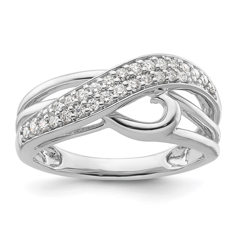14K Weißgoldring mit natürlichen Diamanten