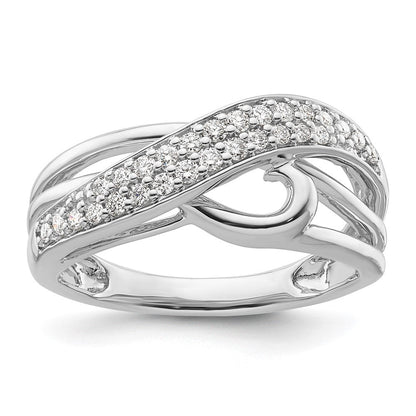 14K Weißgoldring mit natürlichen Diamanten