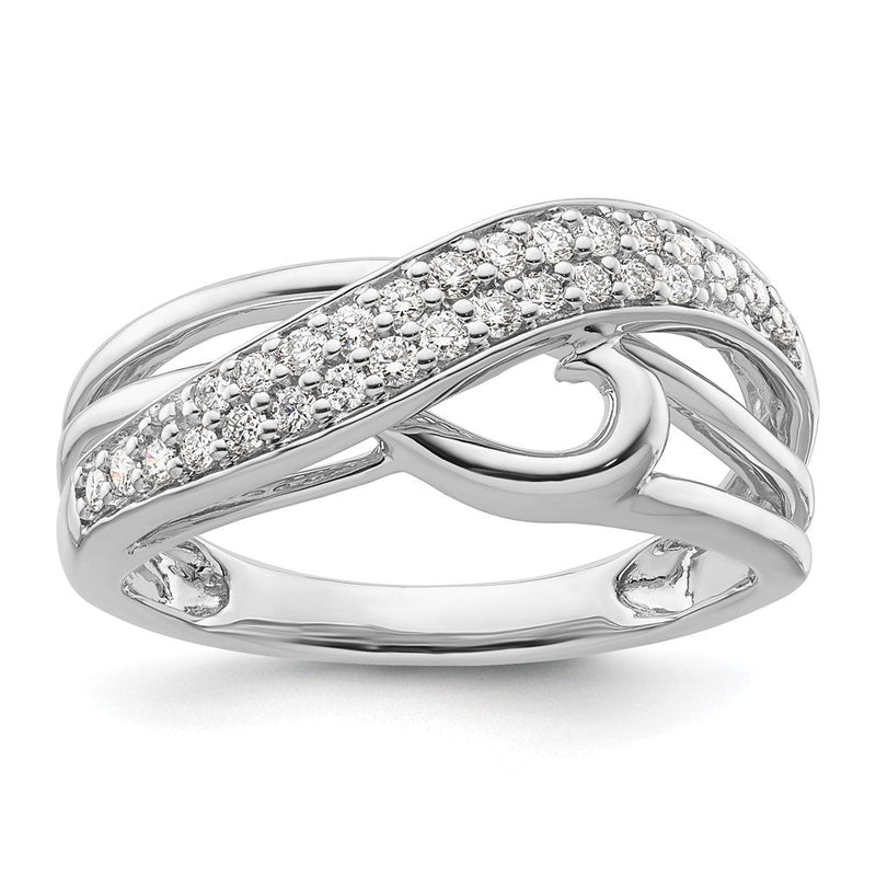14K Weißgoldring mit natürlichen Diamanten