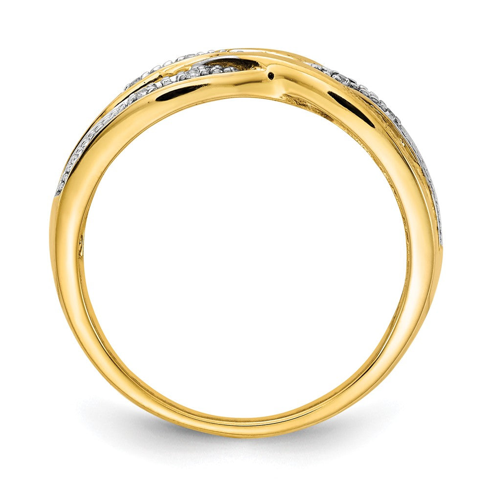 14K Gelbgold Rhodium Diamant Ring