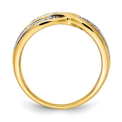14K Gelbgold Rhodium Diamant Ring