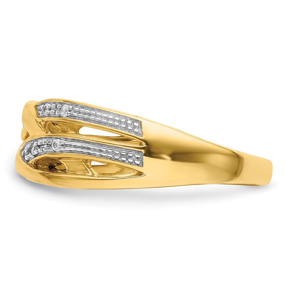 14K Gelbgold Rhodium Diamant Ring