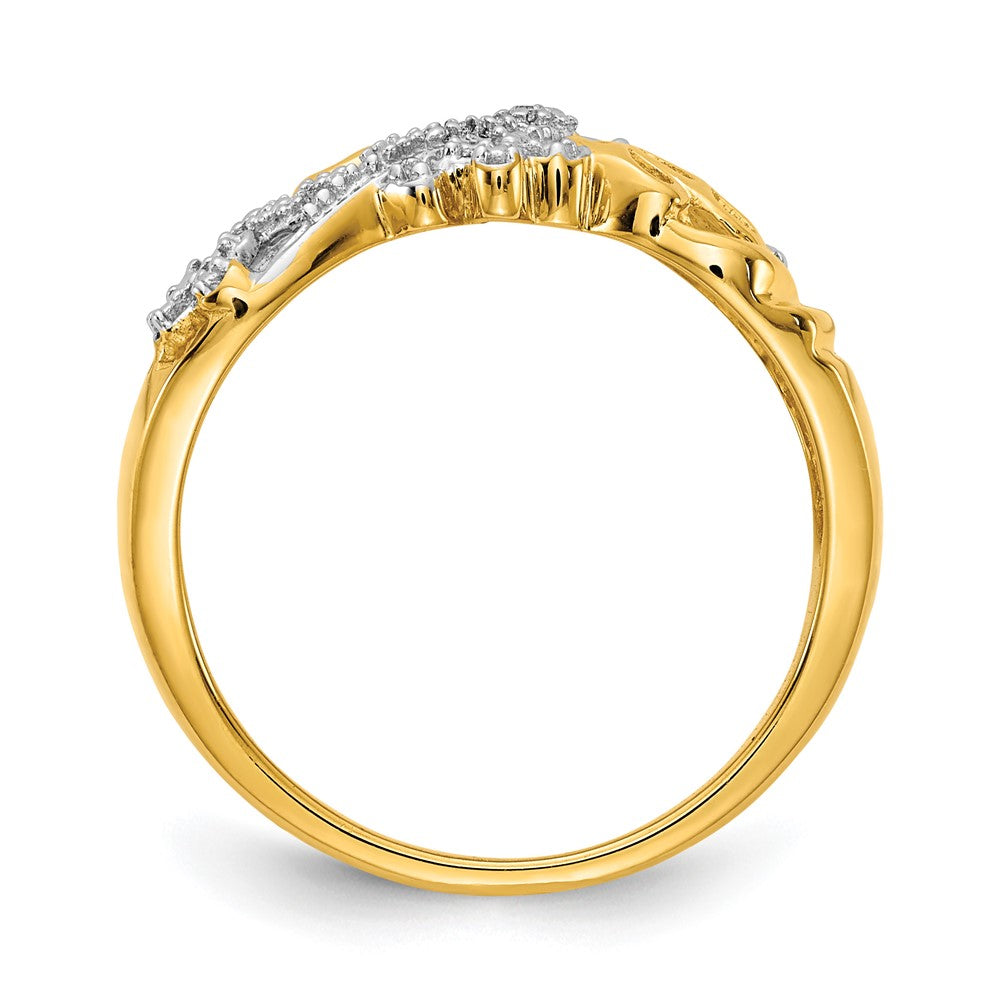 14K Gelb & Rhodium Diamant Libelle Ring