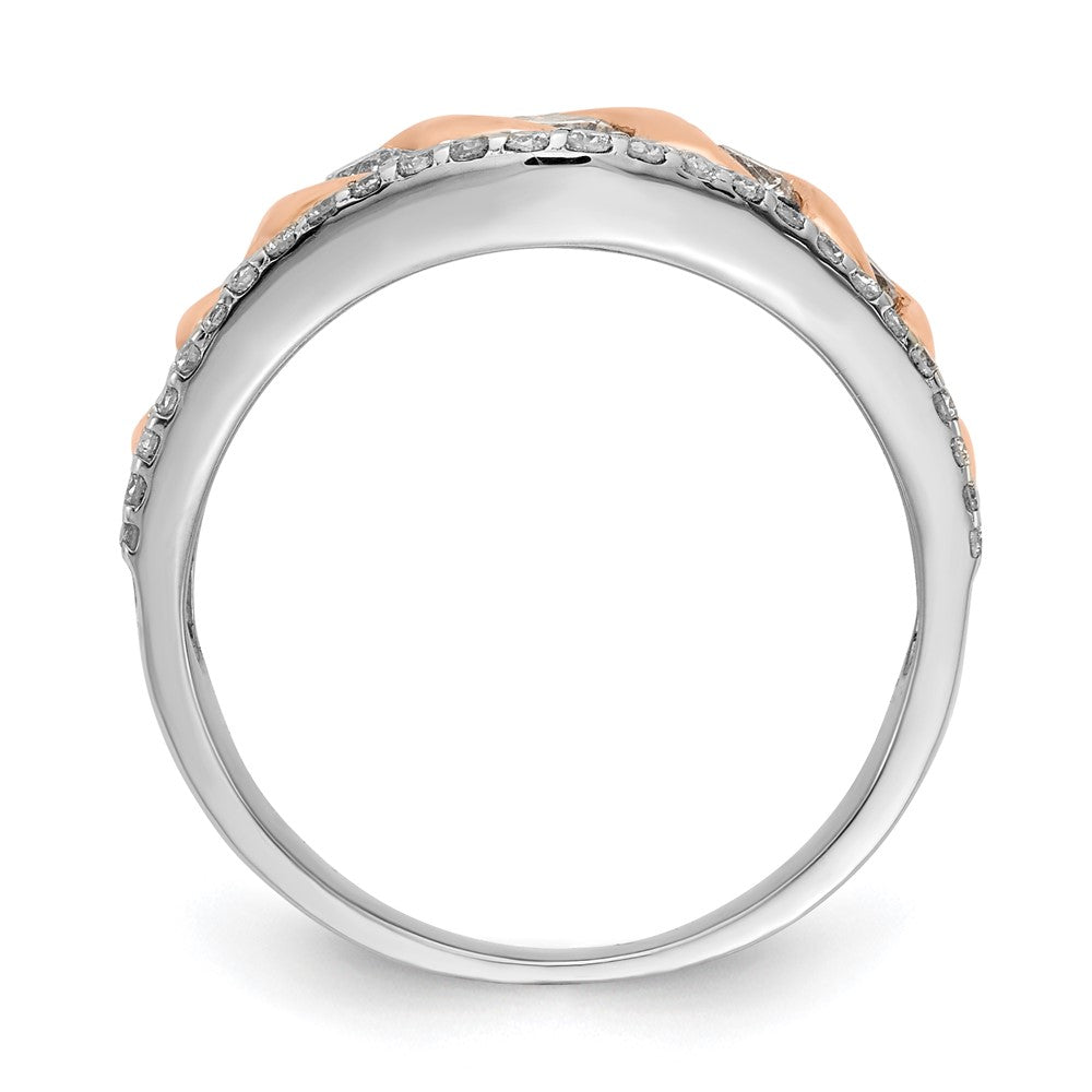 14K Weiß-/Roségold Ring mit natürlichen Diamanten